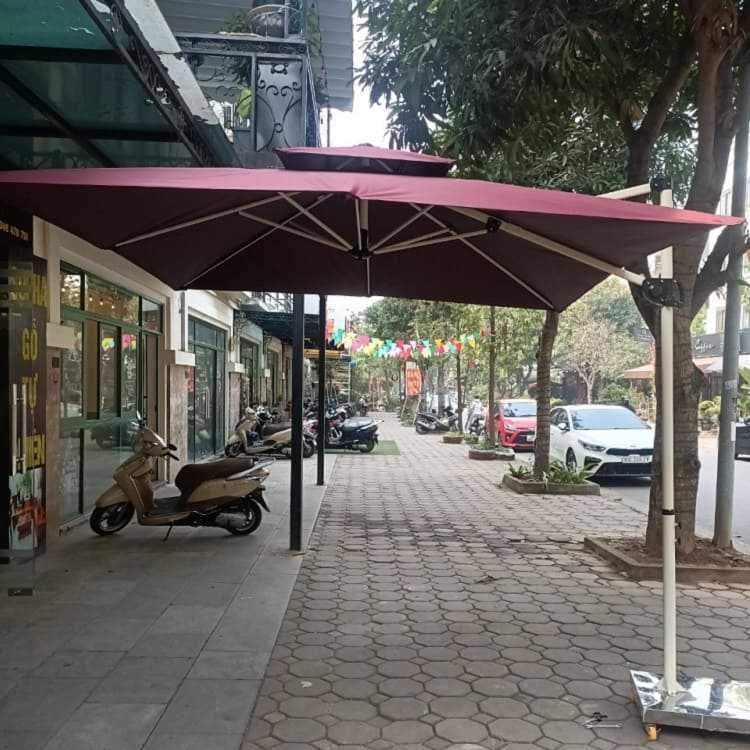 Dù Hòa Phát lệch tâm hệ nâng hạ màu đỏ